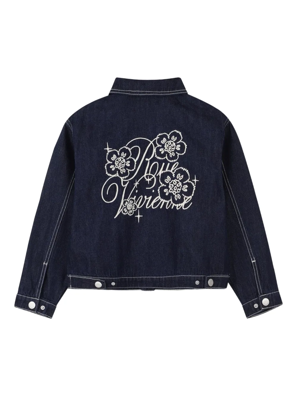 Kenzo Kids Spijkerjack met geborduurd logo Blauw