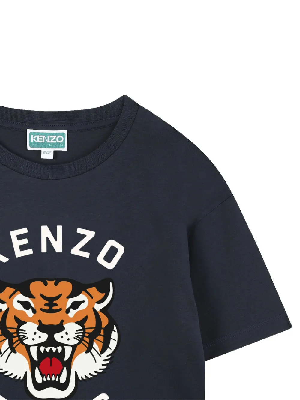 Kenzo Kids Katoenen T-shirt met Tiger-print Blauw