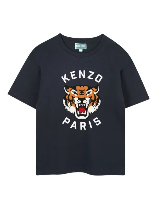 Kenzo Kids タイガーグラフィック Tシャツ | ブルー | FARFETCH JP
