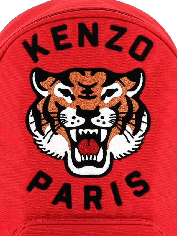 Kenzo Kids tiger-embroidered Backpack | Red | FARFETCH ID