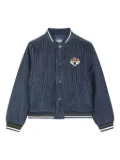 Kenzo Kids corduroy bomber jacket - Blue