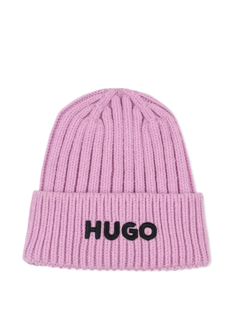 HUGO KIDS logo-embroidered beanie