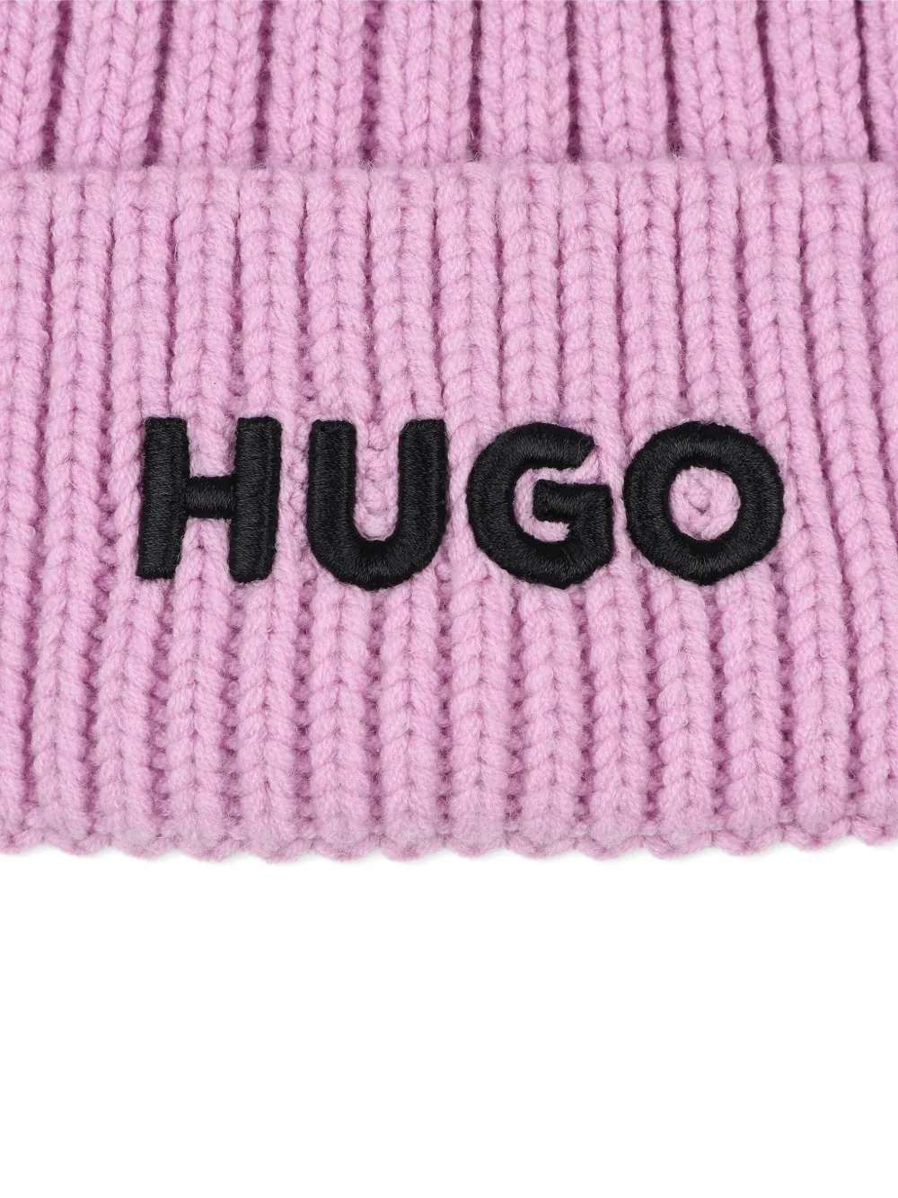 Hugo Boss Logo-embroidered Beanie In Purple