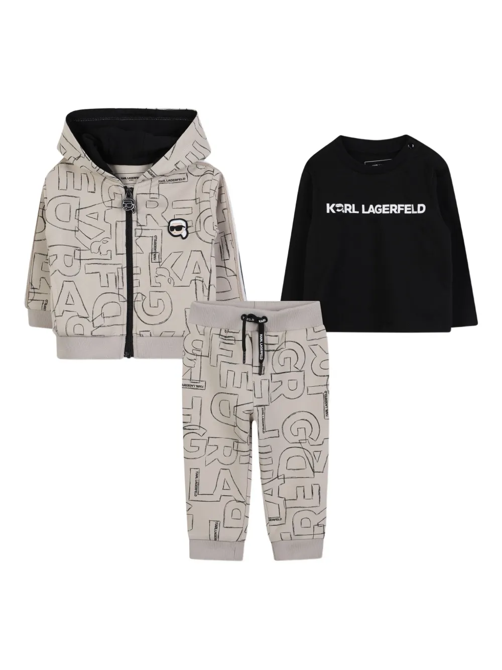 Karl Lagerfeld Kids Trainingspak met logoprint Beige