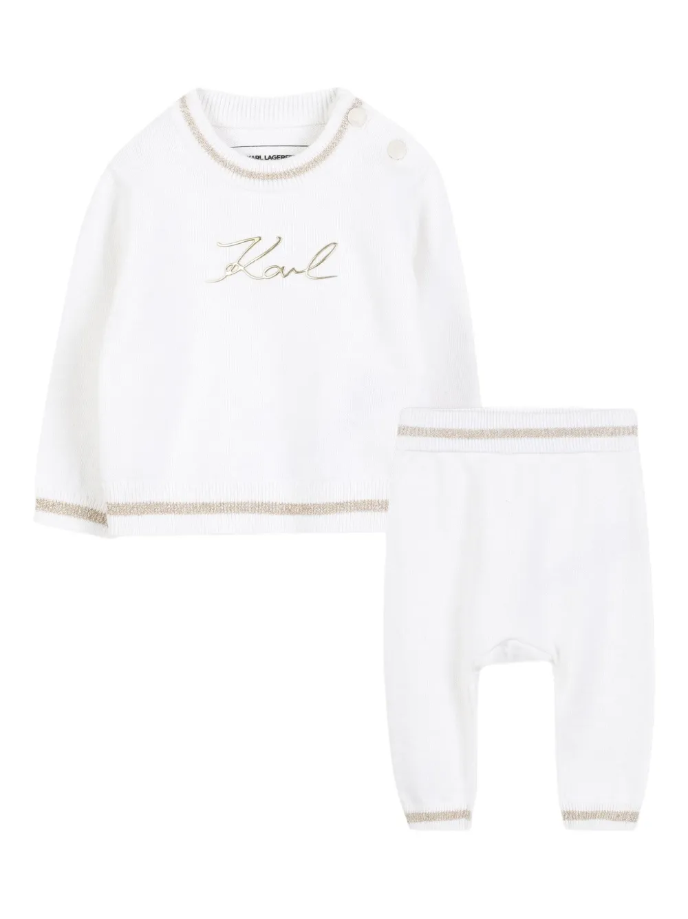 Karl Lagerfeld Kids Tweedelige set met logo Wit