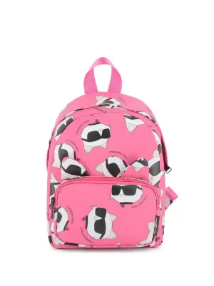 Karl Lagerfeld mini Pale Pink Cat-Graphic Backpack Karl Lagerfeld Kids cat-graphic Backpack | Pink | FARFETCH AZ main image 3