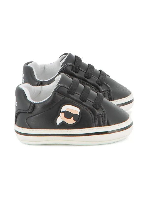 Karl Lagerfeld Kids Leather lace-up Sneakers Black FARFETCH ID