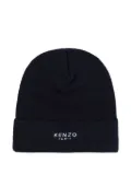 Kenzo Kids logo-embroidered beanie - Blue