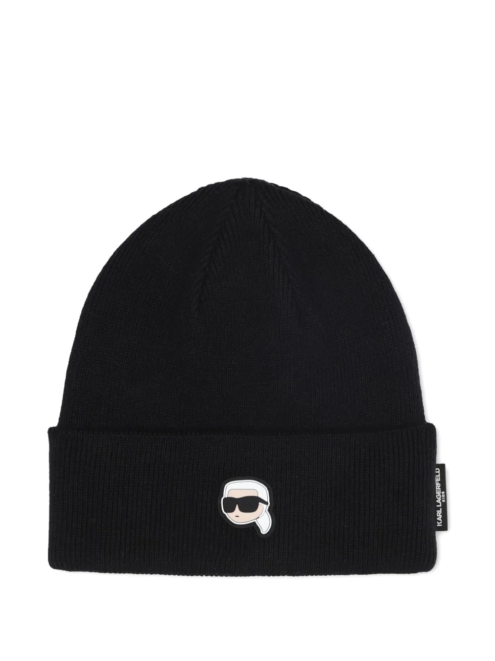 Karl Lagerfeld Kids Ikon-motif beanie hat | Black | Image 1
