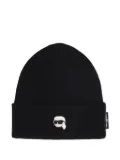 Karl Lagerfeld Kids Ikon-motif beanie hat - Black