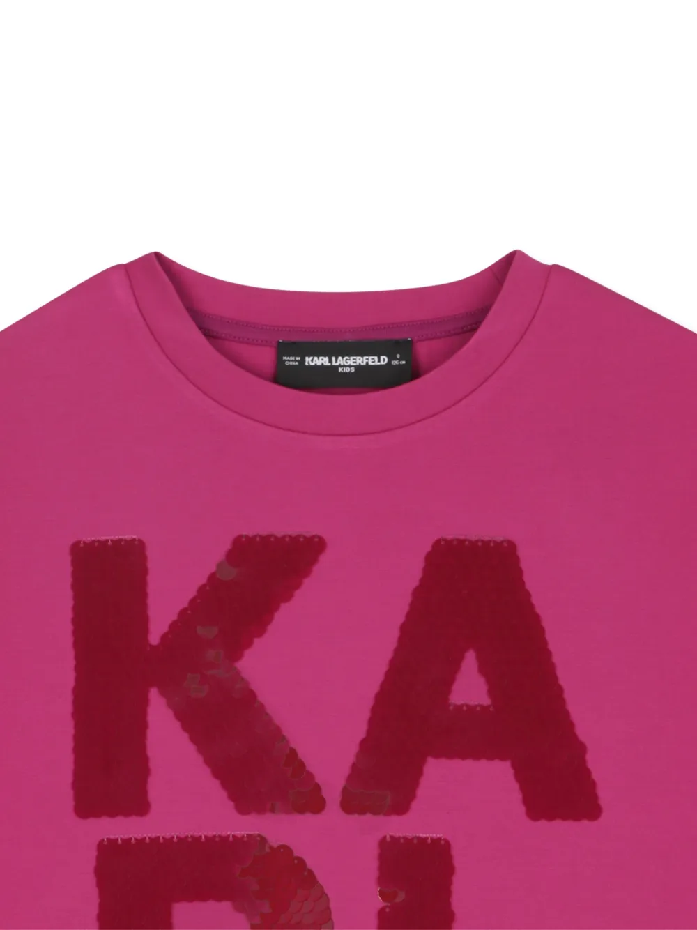 Karl Lagerfeld Kids Sweater met pailletten logo Roze