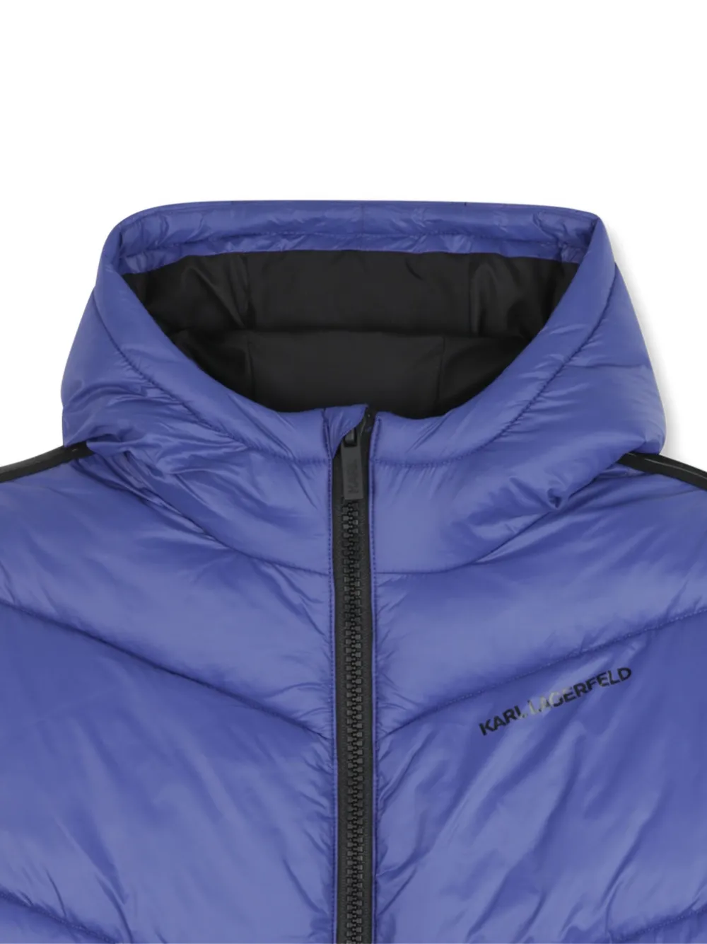 Karl Lagerfeld Kids Donsjack met chevron-streep Blauw