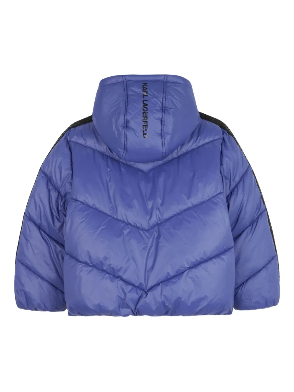 Karl Lagerfeld Kids Donsjack met chevron-streep Blauw