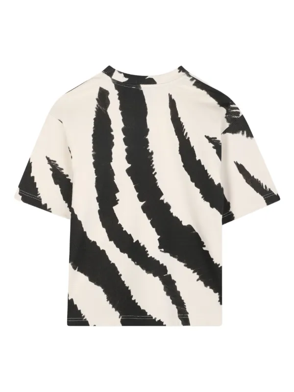 Marc Jacobs Kids zebra-print pocket-detail T-shirt | Neutrals