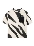 Marc Jacobs Kids zebra-print pocket-detail T-shirt - Neutrals
