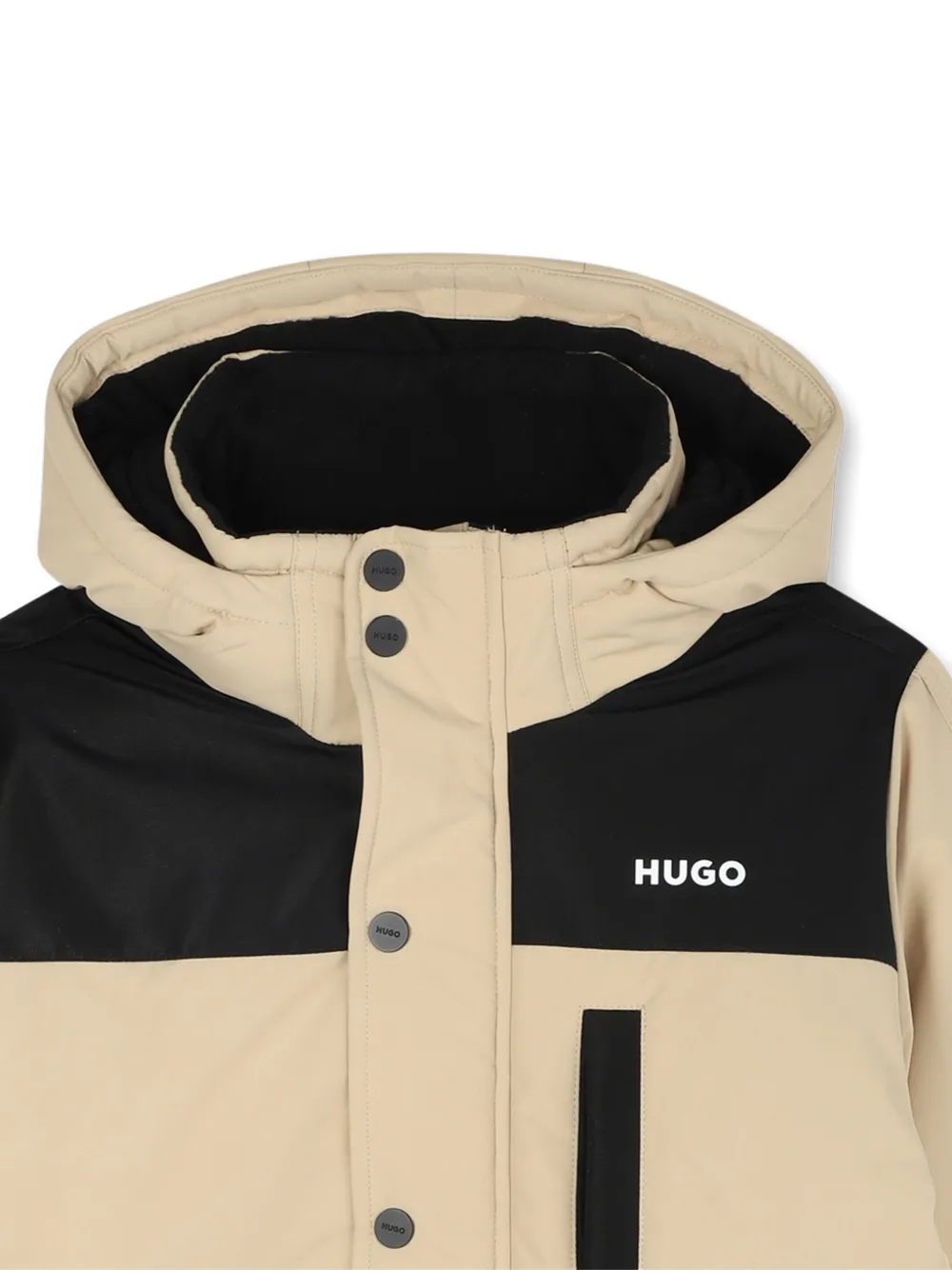 HUGO KIDS Jack met capuchon en colourblocking Beige