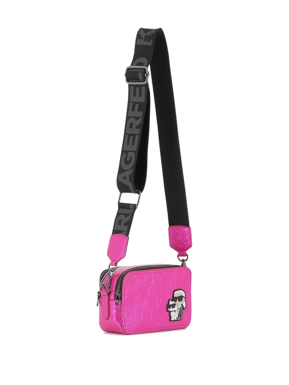 Karl Lagerfeld Kids Yza leren crossbodytas met gekreukt effect Roze
