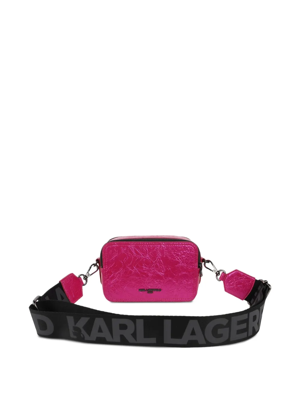 Karl Lagerfeld Kids Yza leren crossbodytas met gekreukt effect - Roze