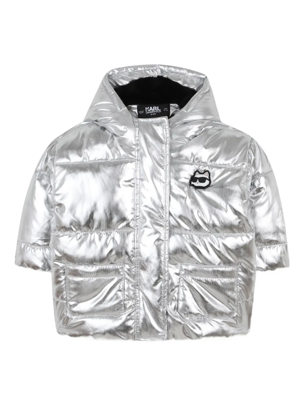Karl Lagerfeld Kids Donsjack met metallic-effect Zilver
