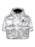 Karl Lagerfeld Kids metallic puffer jacket - Silver