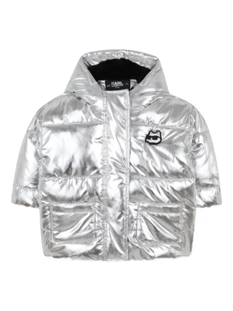 Karl Lagerfeld Kids metallic puffer jacket