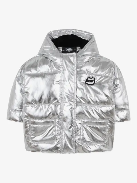 Karl Lagerfeld Kids metallic puffer jacket