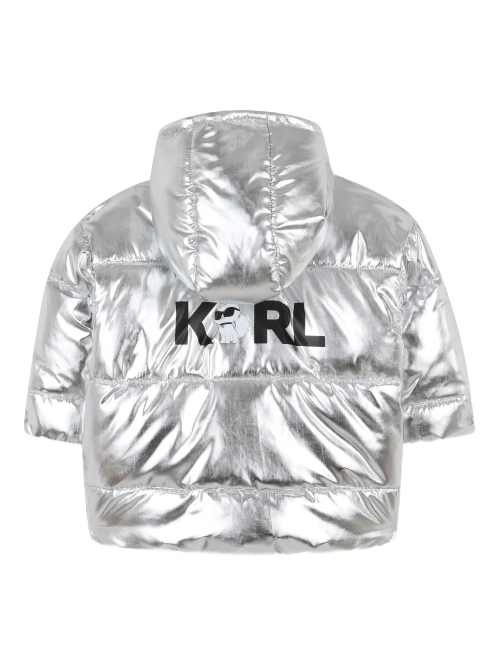Karl Lagerfeld Kids Donsjack met metallic-effect Zilver