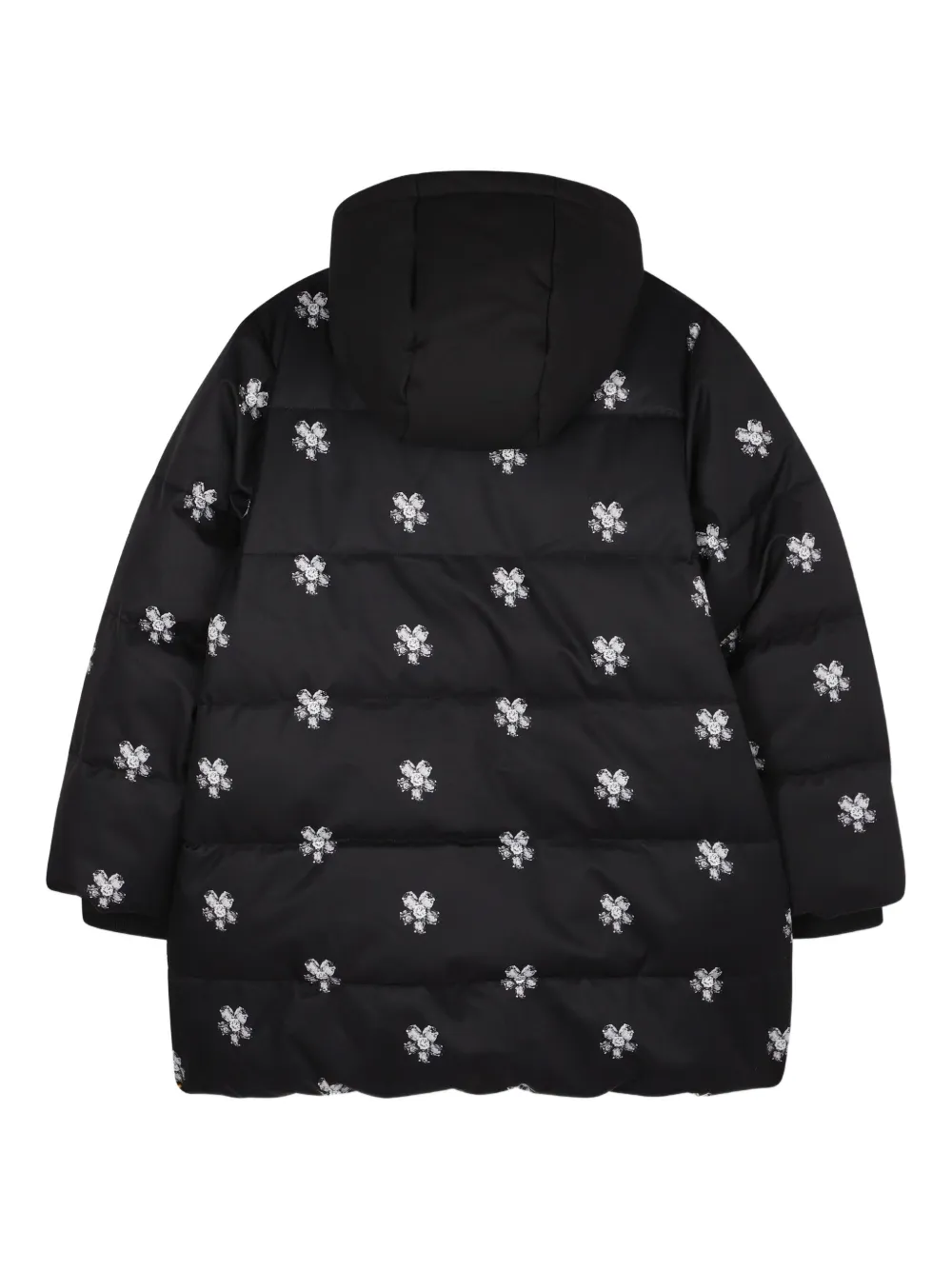 Marc Jacobs Kids Donsjack met geborduurde bloemen Zwart
