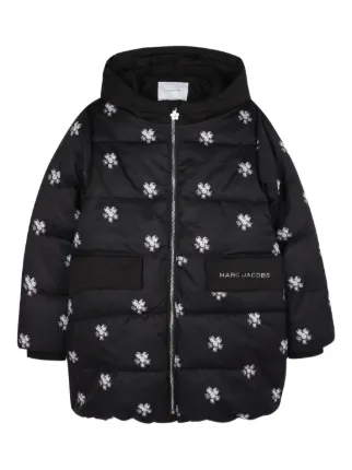 Marc Jacobs Kids floral-embroidered Puffer Jacket | Black