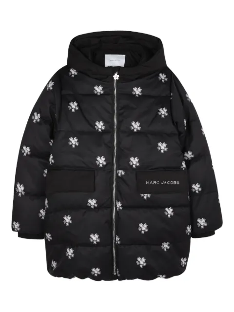 Marc Jacobs Kids floral-embroidered puffer jacket