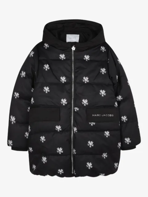 Marc Jacobs Kids floral-embroidered puffer jacket