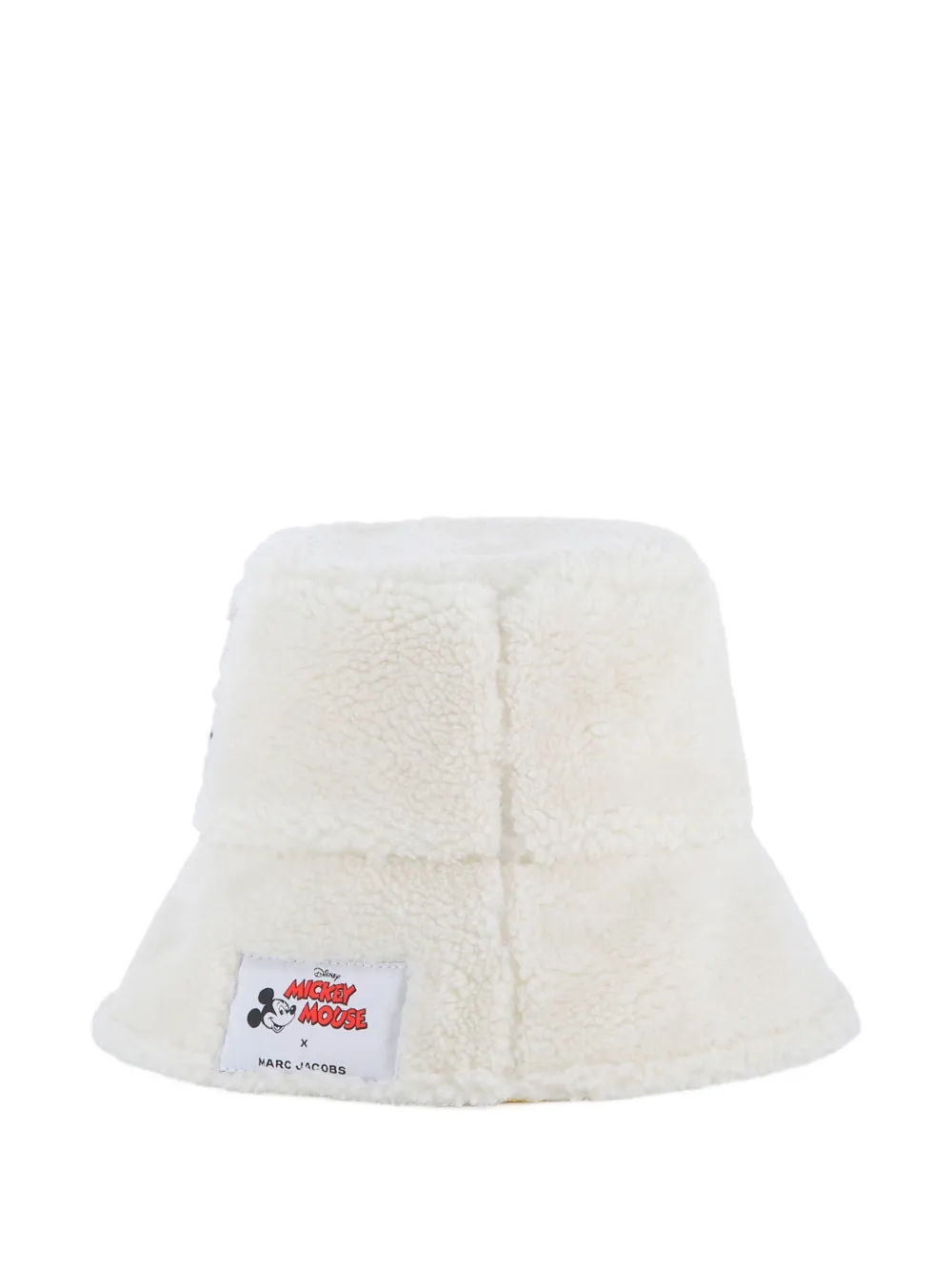 Marc Jacobs X Mickey Mouse Faux-shearling Bucket Hat In White