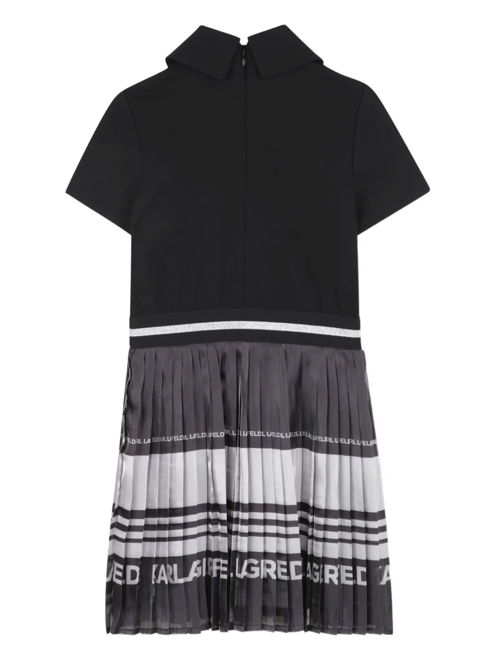 Karl Lagerfeld Kids Geplooide jurk met colourblocking Zwart