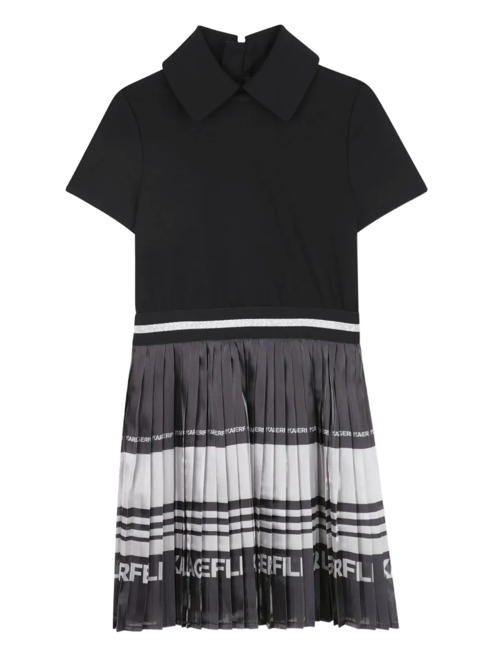 Karl Lagerfeld Kids Geplooide jurk met colourblocking Zwart