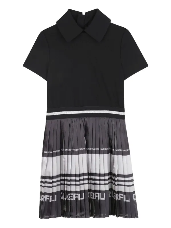 open lace back dress Karl Lagerfeld Girl's Strappy Pleated Dress White Z12246-10P  Sport Tech