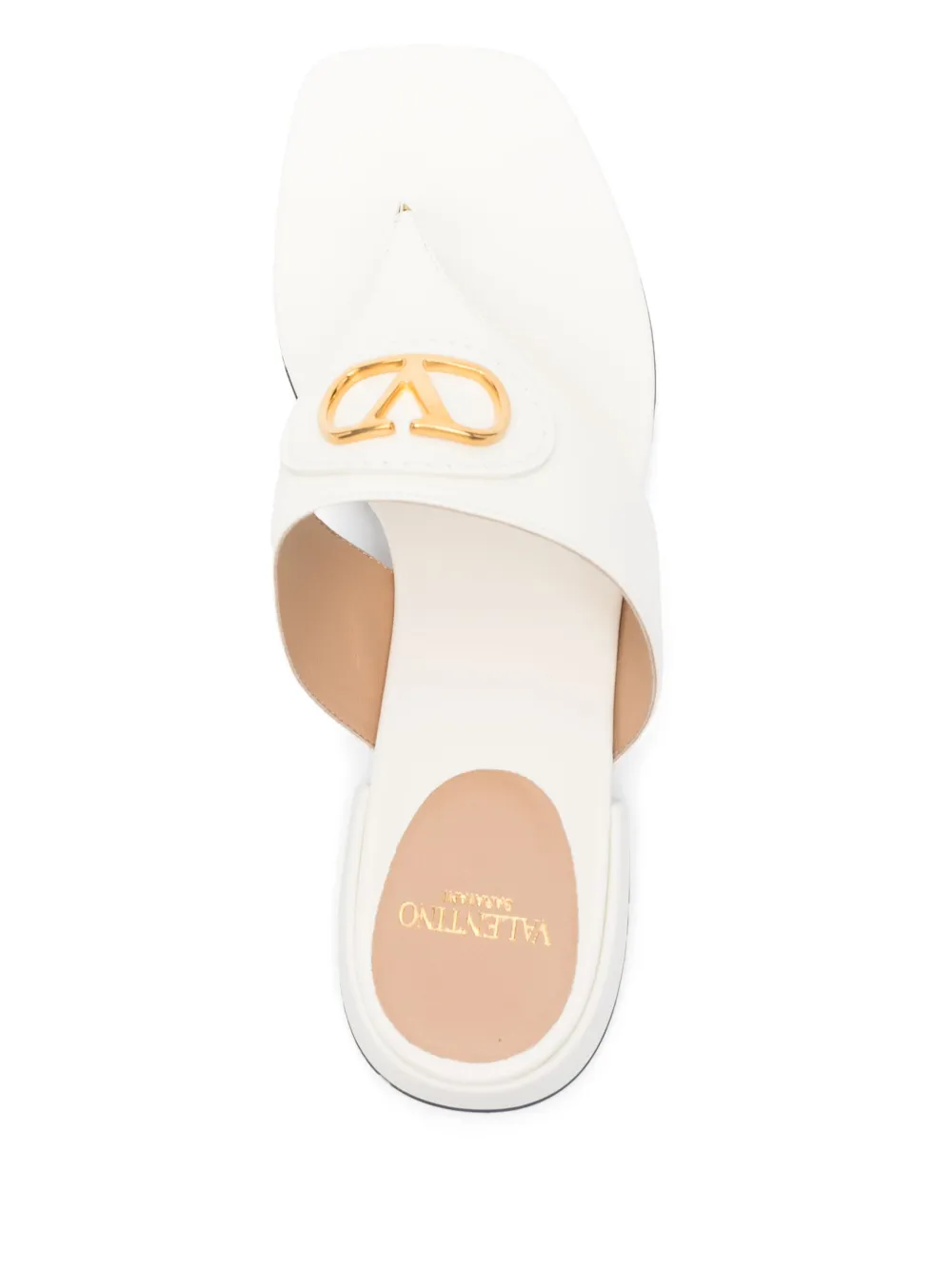 Valentino Garavani Vlogo-plaque sandals White