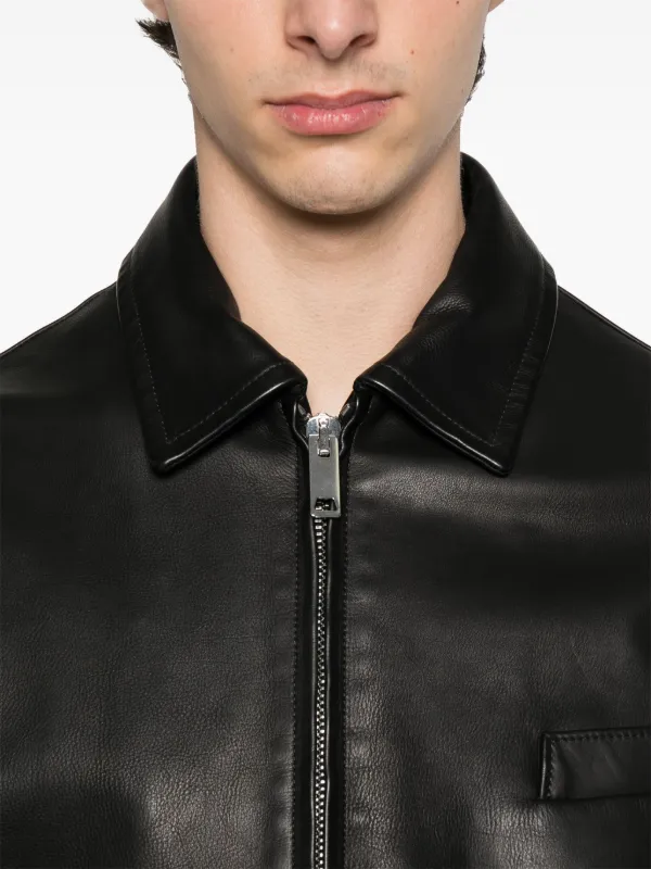 Second/Layer Leather Bomber Jacket | Black | FARFETCH