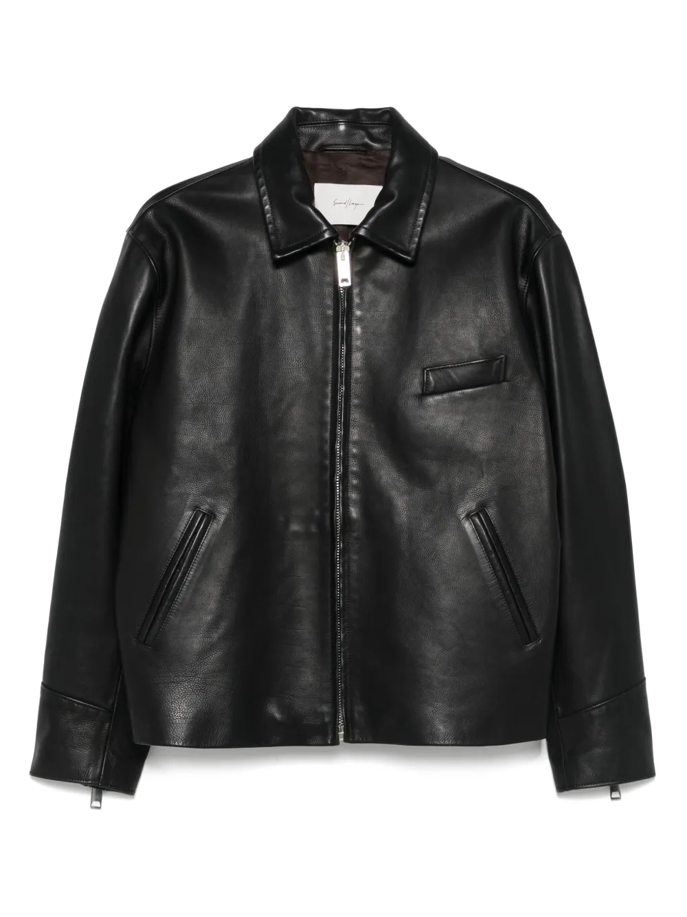 Second/Layer leather bomber jacket | Black | Image 1