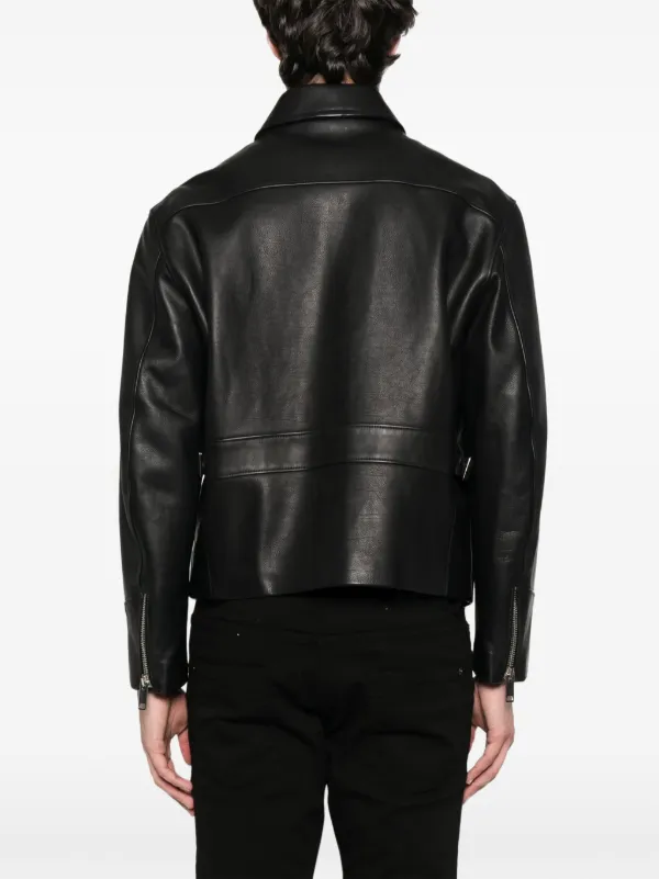 Windbreakerレザーボンバージャケット短丈ふフェードブラック黒グランパ フェイクレザーボンバージャケット - ブラック | ZARA Japan / 日本