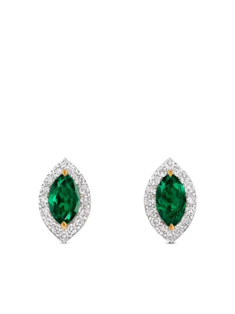 House of Meraki 18K yellow gold Myra emerald and diamonds earrings