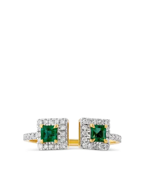 House of Meraki 18K yellow gold Fura emerald and diamonds ring