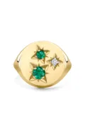 House of Meraki 18K yellow gold Venus emerald and diamonds ring