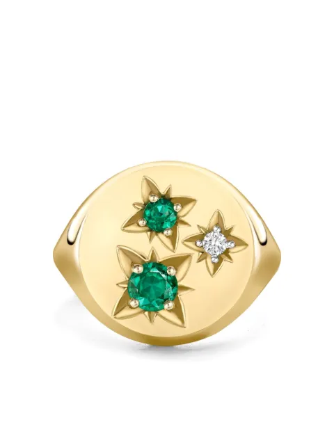 House of Meraki 18K yellow gold Venus emerald and diamonds ring