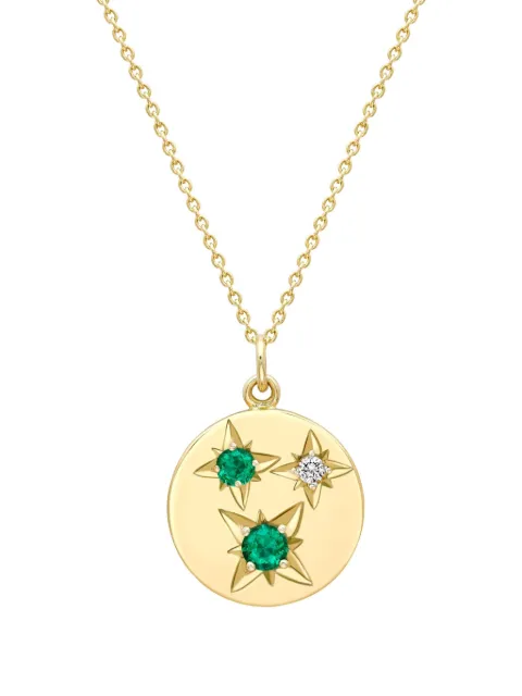 House of Meraki 18K yellow gold Venus emerald and diamonds necklace