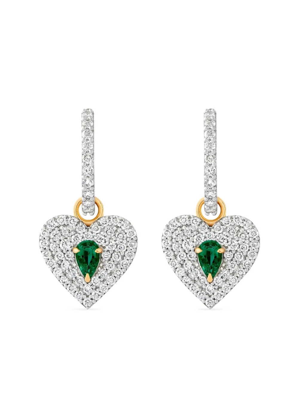 House of Meraki Falak エメラルド&ダイヤモンド ピアス 18Kイエローゴールド - ゴールドトーン House of Meraki Falak エメラルド&ダイヤモンド ピアス 18Kイエローゴールド - ゴールドトーン