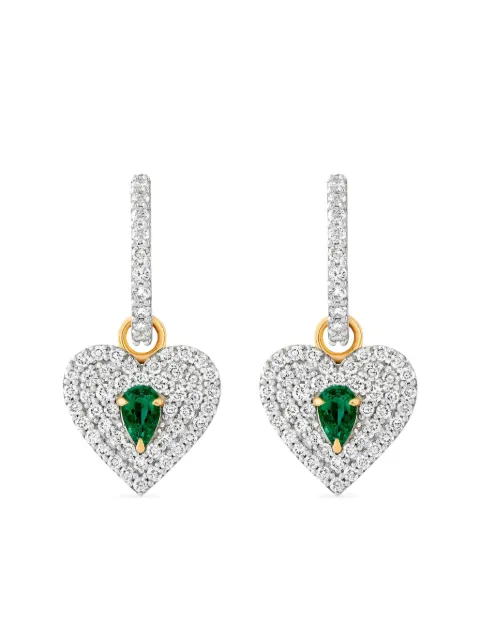 House of Meraki 18K yellow gold Falak emerald and diamonds earrings