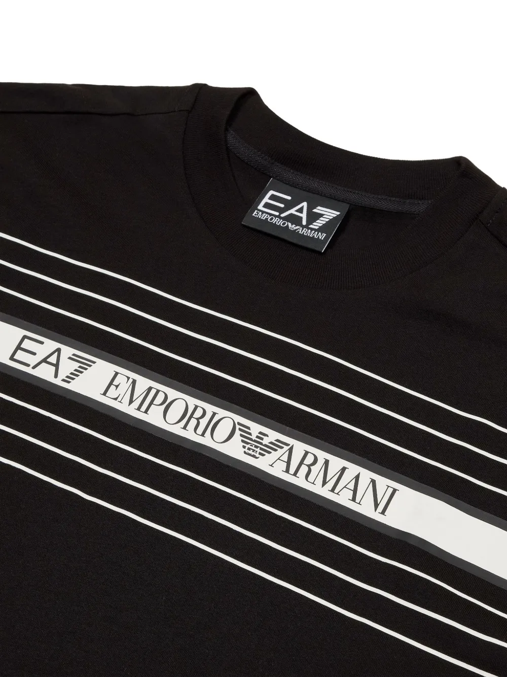 Emporio Armani Kids T-shirt met logoband Zwart