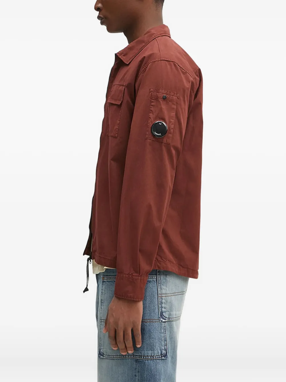 C.P. Company Gabardine shirtjack met rits Bruin