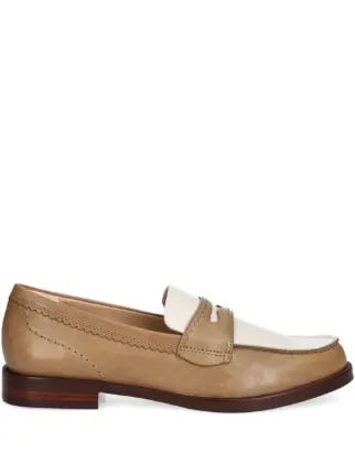 Clarks Originals バイカラー レザーローファー | ブラウン | FARFETCH JP