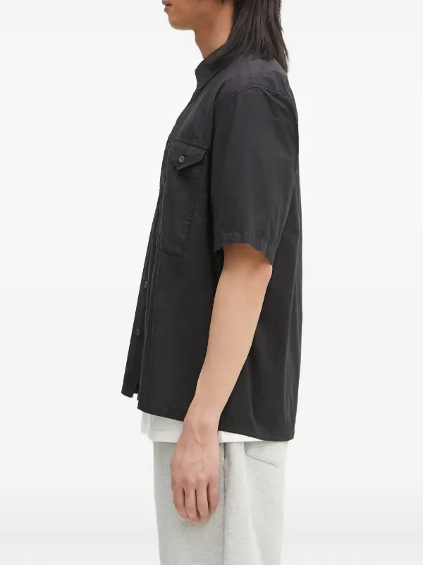 CP COMPANY|SHORT-SLEEVED SHIRTS (Popeline Pocket Shirts C.P. Company Popeline Pocket short-sleeve Shirt | Black